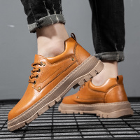 2021春季新款工装鞋男士复古大头皮鞋百搭低帮马丁靴男耐磨防滑鞋
