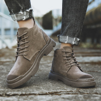 皮鞋男2020新款春季透气高帮英伦休闲复古男鞋子夏季马丁靴子潮鞋