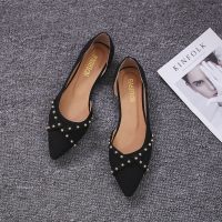 网红平底女单鞋2021春季新款百搭尖头四季鞋浅口晚晚鞋配裙仙女鞋