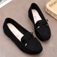 妈妈鞋女春秋平底舒适软底防滑豆豆鞋老北京女单鞋工作鞋休闲布鞋