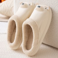 桔宿外穿防水棉拖鞋女冬天室内可爱情侣家居家用毛毛包跟棉鞋冬季男士