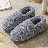 桔宿棉拖鞋男士大码女室内加厚冬季家居家用加绒全包跟毛毛棉鞋毛绒冬
