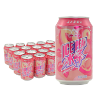 冰峰（ICE PEAK）汽水饮料陕西特产330ml*24罐装白桃味汽水碳酸饮料老汽水