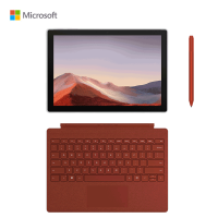微软Surface Pro7+ 商用 11代i5 1135G7 8G+256G 锐炬Xe 12.3英寸高色域 典雅黑/亮铂金 二合一平板电脑 轻薄本 WiFi版原装波比红键盘+笔