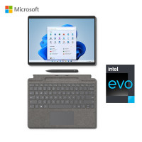 微软(Microsoft)Surface Pro8 16G 256G 11代酷睿i5-1135G7 二合一平板电脑 亮铂金 13英寸超窄边框触屏轻薄本笔记本电脑配亮铂金键盘+触控笔