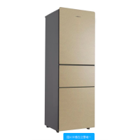 新飞230升三门冰箱 风冷无霜立体循环 家用节能电冰箱 玻璃面板 冷藏冷冻锁鲜 BCD-230WG3D 金色