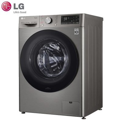 LG11公斤洗烘一体滚筒洗衣机 智能投放直驱变频全自动 蒸汽除菌11KG洗涤7KG烘干 银色 FF11PX4