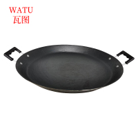 瓦图(WATU) 生铁煎锅 老式平底锅铸铁锅双耳加厚无涂层大煎锅烙饼锅 40cm 1个装