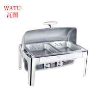 瓦图 加厚不锈钢 自助餐炉 酒店餐具 方形保温炉 翻盖 全钢盖 双格加深13.5升