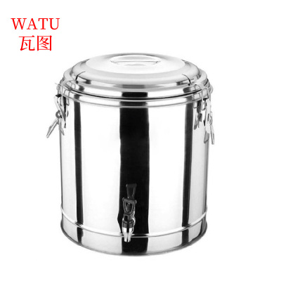 瓦图 不锈钢桶带盖 带卡扣 凉茶桶 保温桶 密封桶 带水龙头20L 1个装