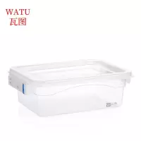 瓦图 塑料标示盒 冰箱保鲜盒 标签透明带盖密封分类盒 390*270*130 1个装