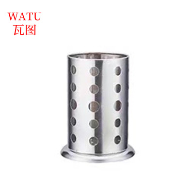 瓦图 不锈钢筷子筒 吸管筒 沥水筷子篓 圆形带座收纳盒 10cm圆孔 2个转