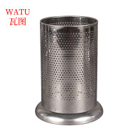 瓦图 不锈钢筷子筒 吸管筒 沥水筷子篓 圆形带座收纳盒 10cm密孔 2个转