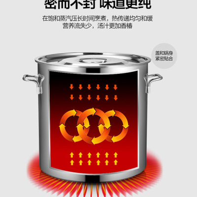 瓦图 电磁炉用 不锈钢复合底汤桶 40*40圆桶带盖汤锅 1个装