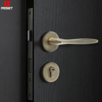 RESET卧室锁木 内锁分体通用型青古铜色轻奢静音锁
