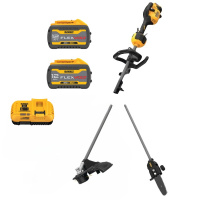 得伟 60V锂电无刷多功能园林工具 高枝锯+打草机 套装(DCMAS5713-12X2)套