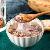 送碗+勺]水果藕粉羹罐装非特产坚果藕粉早晚代餐粥500g
