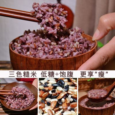 新米三色糙米 粗粮饭糙米饭健身餐粗粮五谷杂粮饭 5斤