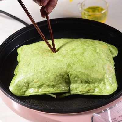 鸡蛋灌饼皮半成品葱油饼手抓饼早餐食品圆形鸡蛋灌饼批发摆摊商用 菠菜味灌饼皮25片+送纸袋刷子