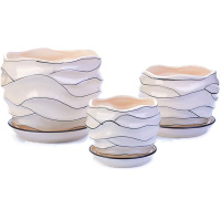 花盆陶瓷创意个性大号特大号带托盘简约家用阳台家用绿萝多肉花盆