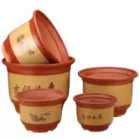 家用紫砂陶瓷花盆 特大号陶土栽花花盆粗陶落地盆景兰花盆