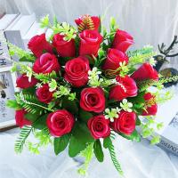 仿真花假花客厅酒柜电视柜玫瑰花束装饰室内外餐桌花卉装饰品摆设