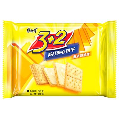 康师傅 3+2苏打夹心饼干 香浓奶油味375g