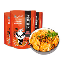 重庆麻辣多拿红油面皮非油炸方便面速食擀面皮袋装150g*3包