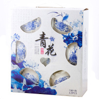 礼乐汇青花陶瓷碗创意12件套装送礼佳品