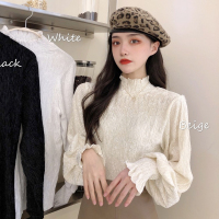 大码胖mm遮肚子打底衫女春装新款金丝绒半高领显瘦上衣洋气T恤潮