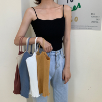 针织吊带背心女2021新款chic百搭小个子无袖打底短款上衣外穿内搭