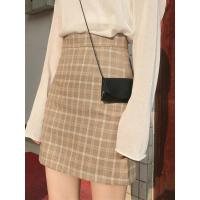 格子半身裙女春秋2021新款ins风学生高腰a字短裙显瘦遮胯包臀裙子