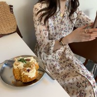 日系温柔风连衣裙春季新款大码女装胖妹妹森系碎花超仙度假裙子女