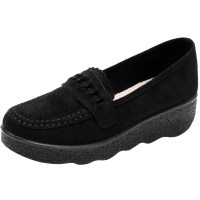 娜瑟微春秋新款豆豆鞋女老北京布鞋软底工作单鞋厚底女鞋百搭休闲妈妈鞋