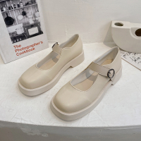 娜瑟微2021春季新款小皮鞋日系女jk制服学生玛丽珍鞋一字扣复古方头单鞋