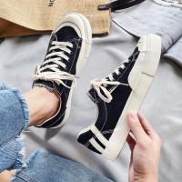 春季黑色帆布鞋男2021新款韩版百搭休闲板鞋男鞋运动潮流低帮潮鞋