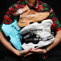 夏季透气鸳鸯休闲男生运动高帮袜子鞋网面增高潮流百搭鞋子男潮鞋