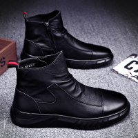 休闲皮鞋男2021春季新款潮流防水防滑雨靴厨房防油厨师鞋工男鞋