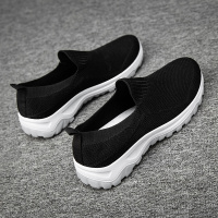 春季韩版潮流男鞋透气男士运动休闲一脚蹬懒人袜子老北京布鞋潮鞋