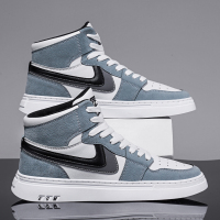 男鞋2021新款高帮板鞋休闲潮鞋高邦男士运动百搭春季增高帆布鞋男