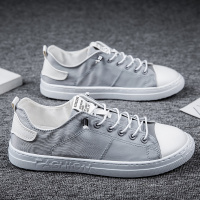 冰丝雨伞布帆布鞋男低帮潮鞋子夏季懒人休闲板鞋驾车透气速干布鞋