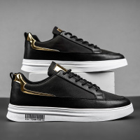 厨房专用防水防滑厨师男鞋上班工作板鞋休闲皮鞋运动黑色青年潮鞋