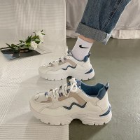 老爹鞋女潮ins2021新款秋季透气网面春秋女运动休闲鞋子