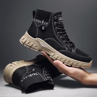 娜瑟薇高帮马丁靴男2021新款秋季男士透气韩版英伦风百搭时尚工装靴