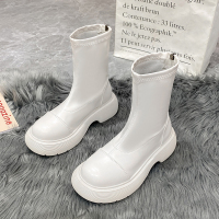 娜瑟薇短筒靴子女鞋2021年秋冬季新款韩版单靴马丁松糕厚底加绒瘦瘦短靴