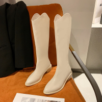 娜瑟薇不过膝长筒马丁靴女秋季薄款2021新款尖头瘦瘦长靴骑士春秋单靴子