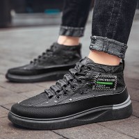 娜瑟薇高帮男鞋子男冬季大棉鞋男加绒男士运动休闲板鞋男户外雪地皮靴男