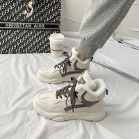 娜瑟薇加绒老爹鞋女欧洲站2021冬季新款网红ins潮高帮运动休闲鞋ins