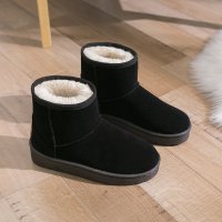 娜瑟薇冬鞋2021年新款女皮毛一体短筒雪地棉女雪地靴女鞋女冬加绒加厚