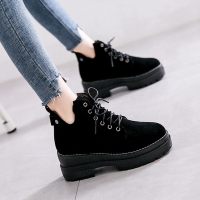 娜瑟薇马丁靴女秋冬季加绒潮ins厚底内增高2021年新百搭款英伦风短靴子